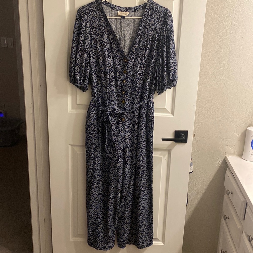 Size L Blue Floral Jumpsuit